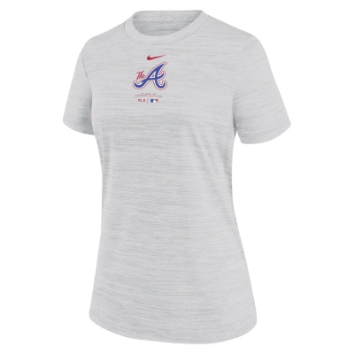 Nike Atlanta Braves Authentic Collection City Connect Practice Velocity  Women's Dri-fit Mlb T-shirt In White