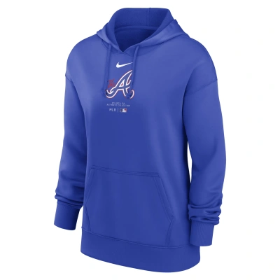 Nike Atlanta Braves Authentic Collection City Connect Practice  Women's Dri-fit Mlb Pullover Hoodie In Blue