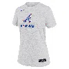Nike Atlanta Braves Authentic Collection City Connect Velocity  Women's Dri-fit Mlb T-shirt In White