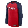 Nike Atlanta Braves Authentic Collection Game Time  Men's Dri-fit Mlb Pullover Crew In Multi