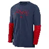 Nike Atlanta Braves Authentic Collection Player  Men's Dri-fit Mlb Pullover Sweatshirt In Blue