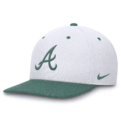 Nike Atlanta Braves Bicoastal 2-tone Pro  Unisex Dri-fit Mlb Adjustable Hat In White