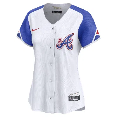 Nike Atlanta Braves City Connect  Women's Dri-fit Adv Mlb Limited Jersey In White