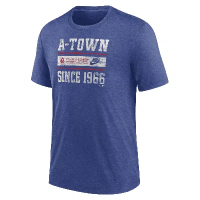 Nike Atlanta Braves Cooperstown Local Stack  Men's Mlb T-shirt In Blue