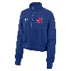 Nike Atlanta Braves Cooperstown Phoenix  Women's Mlb Cropped 1/2-zip Crew In Blue