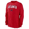 Nike Men's Red Atlanta Braves Pullover Sweatshirt In Red