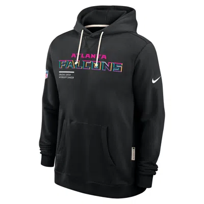 Nike Atlanta Falcons Crucial Catch Sideline  Men's Dri-fit Nfl Pullover Hoodie In Black