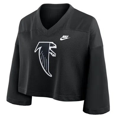 Nike Atlanta Falcons Rewind Fashion  Women's Dri-fit Nfl Cropped Jersey In Black