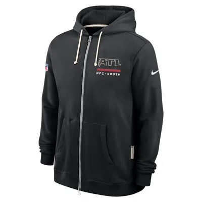 Nike Black Atlanta Falcons Sideline Standard Issue Utility Player Dri-fit Full-zip Hoodie