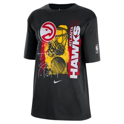 Nike Atlanta Hawks Courtside  Women's Nba T-shirt In Black