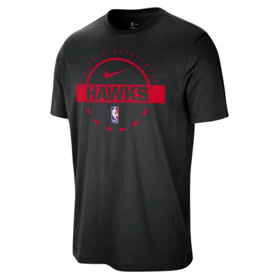 Nike Atlanta Hawks  Men's Nba Practice T-shirt In Black
