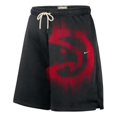 Nike Atlanta Hawks Standard Issue Fleece Shorts 'black White' In Multi