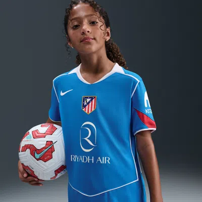 Nike Atlã©tico Madrid 2025/26 Stadium Third Big Kids'  Dri-fit Total 90 Soccer Replica Jersey In Black