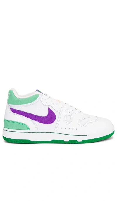 Nike Attack Sneaker In White  Hyper Grape  & Court Green