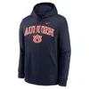 Nike Navy Auburn Tigers Club Fleece Arch Pullover Hoodie In Blue