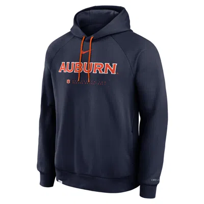 Nike Auburn Courtside Basketball Practice  Men's Dri-fit Pullover Hoodie In Blue