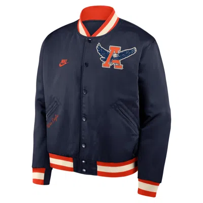 Nike Auburn Legacy  Men's College Full-snap Bomber Jacket In Blue