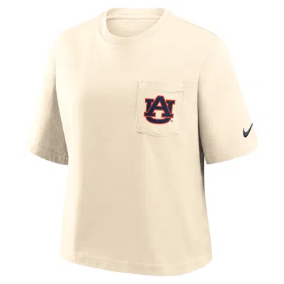 Nike Auburn Pocket Boxy  Women's College T-shirt In Neutral