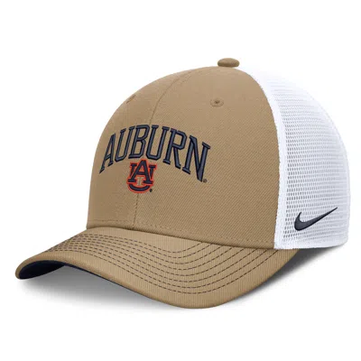 Nike Auburn Primetime Arched  Unisex Dri-fit College Trucker Adjustable Hat In Brown