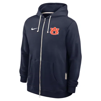 Nike Auburn Sideline  Men's Dri-fit College Full-zip Hoodie In Blue