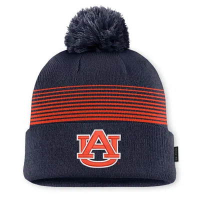 Nike Auburn Sideline Peak  Unisex College Cuffed Pom Beanie In Blue