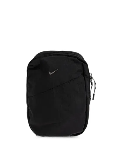 Nike Aura Logo-plaque Crossbody Bag In Black