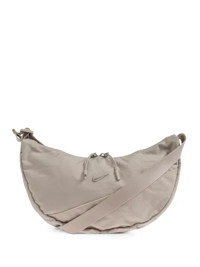 Nike Aura Logo-plaque Messenger Bag In Gray