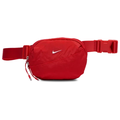 Nike Aura Waistpack In Metallic Silver/university Red