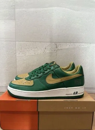 Pre-owned Nike Authentic [new] Size 10.5 -  Air Force 1 Premium Lebron 309063-371 In Green