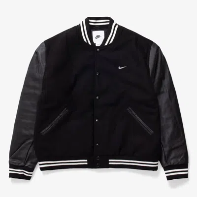 Pre-owned Nike Authentics Varsity Jacket Wool Leather Limited Edition Rare Fd7845-010 In Multicolor