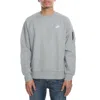 Nike Aw77 Fleece Crew Sweatshirt Grey/white 598701-063 Men's In Grey
