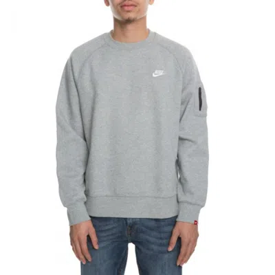 Nike Aw77 Fleece Crew Sweatshirt Grey/white 598701-063 Men's