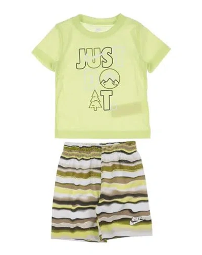 Nike Babies'  B Nsw Lnt Aop Ft Short Set Toddler Boy Co-ord Green Size 7 Cotton, Polyester
