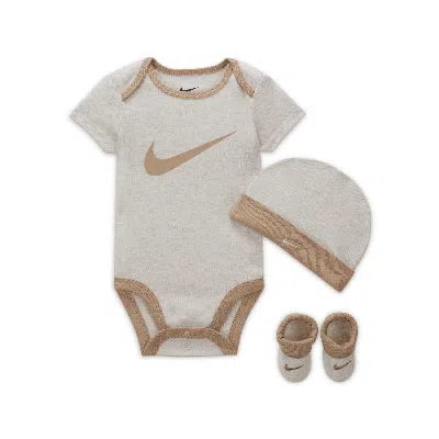 Nike Baby (0-6m) Bodysuit, Hat And Booties Box Set In Red