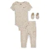Nike Baby 3-piece Pointelle Set In Brown