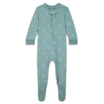 Nike Baby (0-9m) Printed Viscose Footed Coverall In Green