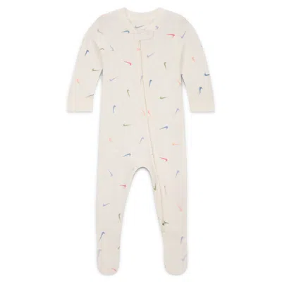 Nike Baby (0-9m) Printed Viscose Footed Coverall In Neutral
