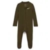 Nike Baby (0-9m) Ribbed Viscose Footed Coverall In Brown