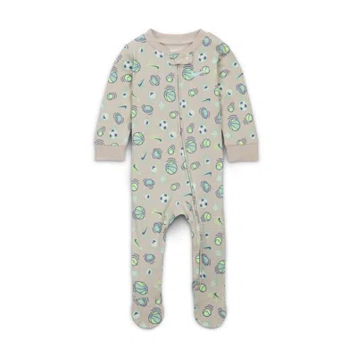 Nike Baby (0-9m) Sportball Printed Footed Coverall In Gray