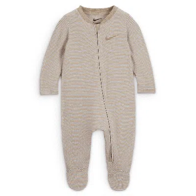 Nike Baby Essentials Baby (0-9m) Striped Footed Coverall In Brown