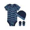 Nike Baby (0-9m) Textured Club 3-piece Bodysuit Set In Blue