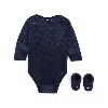 Nike Baby (0-9m) Velour Swoosh 2-piece Bodysuit Boxed Set In Blue