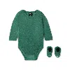 Nike Baby (0-9m) Velour Swoosh 2-piece Bodysuit Boxed Set In Green