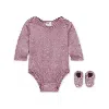Nike Baby (0-9m) Velour Swoosh 2-piece Bodysuit Boxed Set In Purple