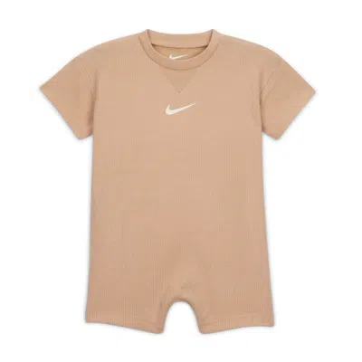 Nike Baby (0-9m) Waffle Romper In Nude