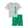 Nike Baby (12-) Graphic T-shirt And Shorts Set In Green