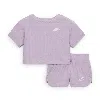 Nike Baby (12-24m) "let's Roll" 2-piece Towel Terry Set In Pink