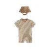 Nike Baby (12-24m) Short Sleeve Romper With Bucket Hat In Brown