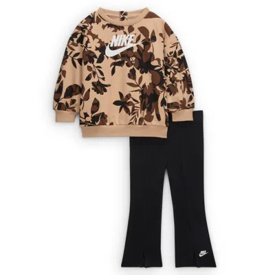 Nike Baby (12-24m) Floral Camo Crew And Leggings Set In Multi