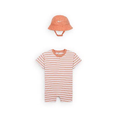 NIKE BABY (12-24M) SHORT SLEEVE ROMPER WITH BUCKET HAT,1015815298